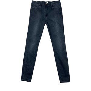 Frame Le High Skinny in Vian Black Size 27